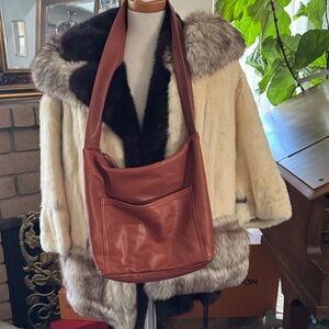 Hand made in California soft leather Brown Leather Shoulder Bag